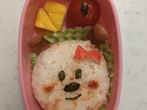 カニステックのリボンのうさぎちゃんお弁当(^○^)